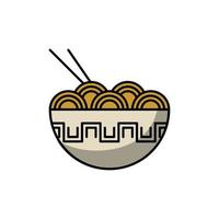 este es un icono de fideos vector