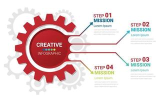 Engineering tech progress business presentation 4 steps. vector