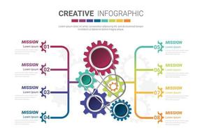 infografía de la industria, estilo de engranaje. vector