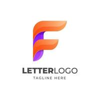Letter F modern colorful logo design vector