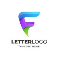 vector de diseño de logotipo colorido moderno letra f