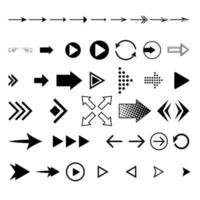 Arrow isolated vector icon big set. Big Arrows icon collection for web, mobile app. Arrow vector download icon set. Arrows vector curve flat collection.Vector illustration