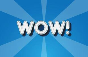 Wow 3D Effects Text,  3D Letter Effects and Font Styles Theme vector