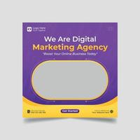 Digital marketing agency and corporate social media post template vector