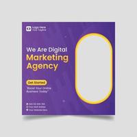 Digital marketing agency and corporate social media post template vector