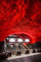 Sweden, Stockholm, May 30, 2018 underground metro tunnelbana station in Sweden photo