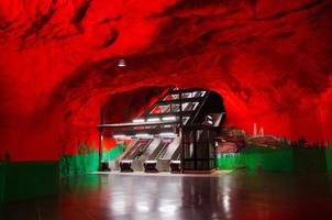 Sweden, Stockholm, May 30, 2018 Stockholm underground metro tunnelbana station in Sweden photo