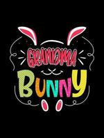 Grandma bunny Happy Easter Day Typography lettering T-shirt Design vector