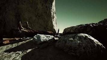 Hyperlapse of deserted beach and rocky cliff video