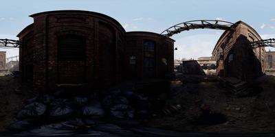vr360-ansicht der alten verlassenen fabrik