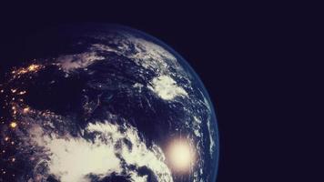 Planet Earth Globe View aus dem Weltraum mit realistischer Erdoberfläche und Weltkarte video