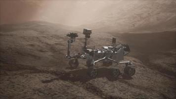 Curiosity Mars Rover exploring the surface of red planet video