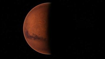 röd planet mars på stjärnhimlen video