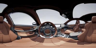 VR 360 Camera Moving inside Detailed Car Interior video