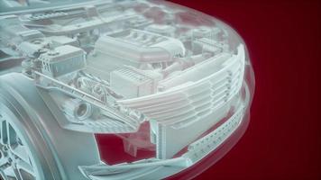 holografische Animation des 3D-Drahtmodell-Automodells