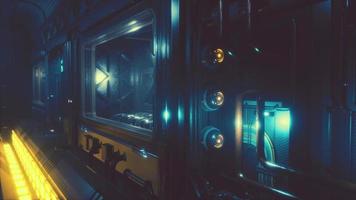 couloir de vaisseau spatial de science-fiction futuriste réaliste video