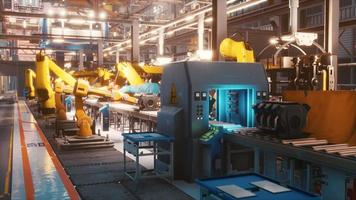 robotarmen in een autofabriek video