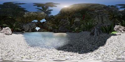 vr 360 cueva paraíso mar azul y cielo. paraíso en la playa isla tropical video