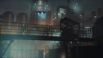 Petrochemical industry factory at night video