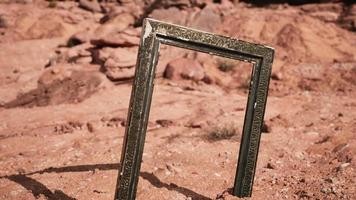 Very old wooden frame in Grand Canyon video