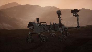 Curiosity Mars Rover exploring the surface of red planet video