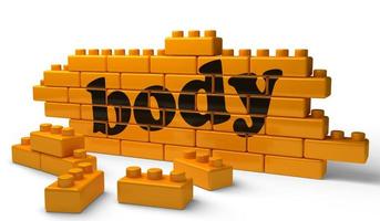 body word on yellow brick wall photo