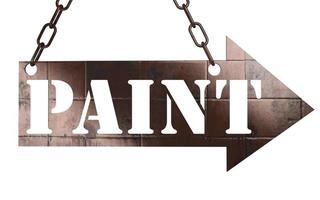 paint word on metal pointer photo