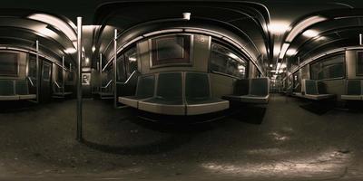 VR360 old underground subway metro wagon video