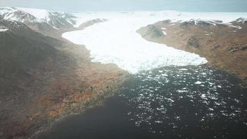 Alaska glacier in mountains landscape video