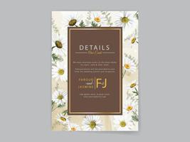 elegante tarjeta de invitaciones de boda acuarela floral vector