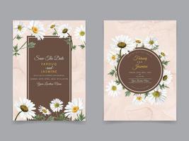 Elegant floral watercolor wedding invitations card vector