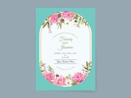 elegante plantilla de tarjeta de invitación de boda floral vector