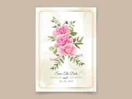 elegante plantilla de tarjeta de invitación de boda floral vector