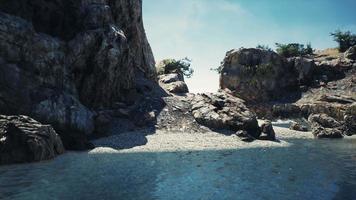 coastal view of a sand beach with cliffs video