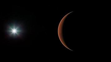 planète rouge mars dans le ciel étoilé video