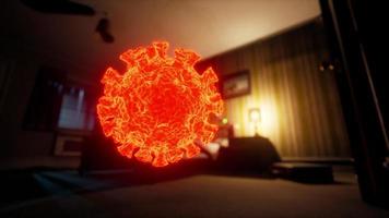 covid19 coronavírus em quarto de hotel vazio video