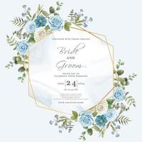Elegant floral hand drawn wedding invitation card template vector