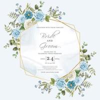 Elegant floral hand drawn wedding invitation card template vector