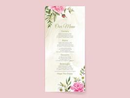 Elegant floral wedding invitation card template vector