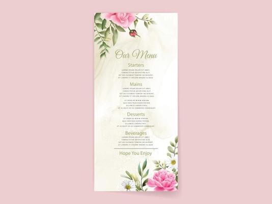 Elegant floral wedding invitation card template