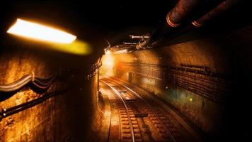 dark old abandoned metro subway tunnel video