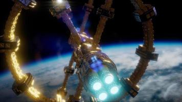la tierra y la nave espacial. nave espacial sobre la tierra video