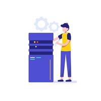 Repair Cloud computing modern flat design concept. security, Upload, maintenance, and development Conceptual vector illustration for web and graphic design.