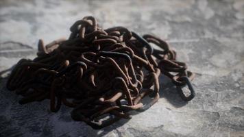 Vintage rusty hand-made iron chain video