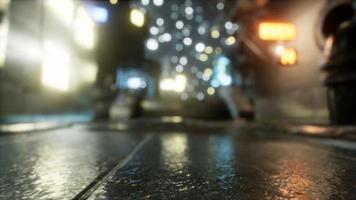 rues vides de la ville en quarantaine sous la pluie la nuit video