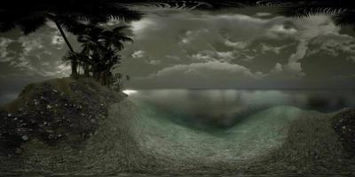 VR 360 Soft twilight of the amazing tropical marine beach
