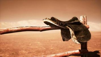 Horse Saddle on the Fence in Monument Valley video