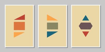 Set of three vintage geometric shapes wall decoration vector