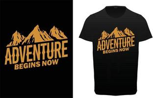 listo para la aventura o ir a casa diseño de camisetas tipográficas, citas de aventura, montaña y senderismo, vector