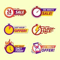 Sale countdown promotion badges vector